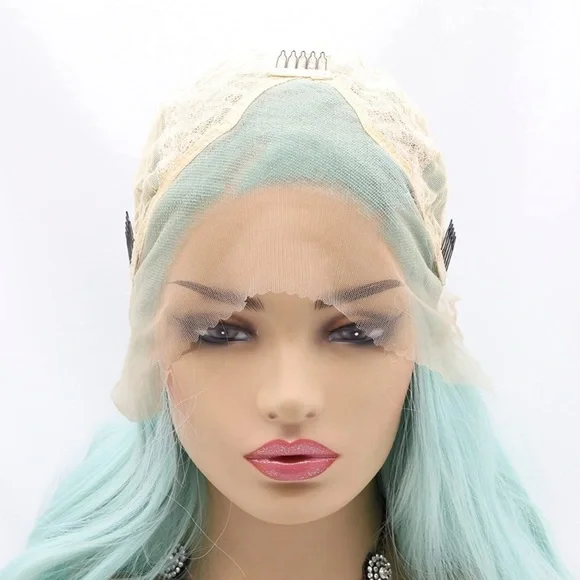 💫 24” MINT GREEN BODY WAVY LACE FRONT WIG *NEW*